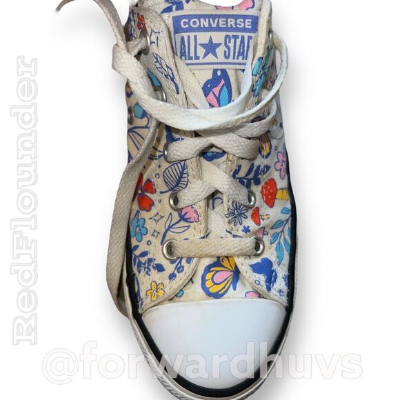 Converse Multi-Color Butterflies & Gnome's Sneakers - Junior Size 3 - Picture 11 of 12